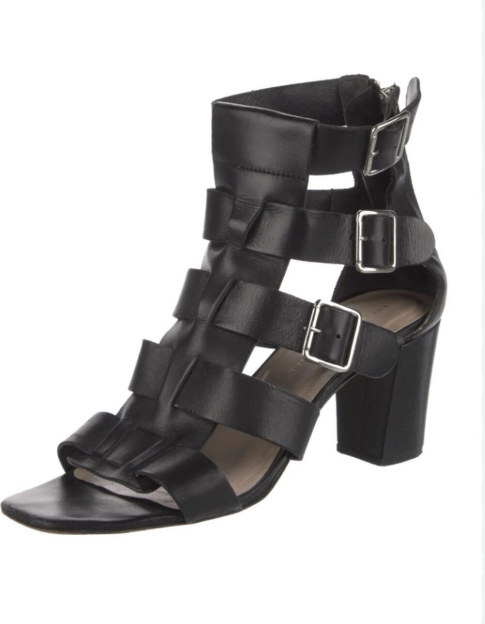 Loeffler Randall Womens Leather Gladiator Strappy Heel Sandals Black Size 8 B